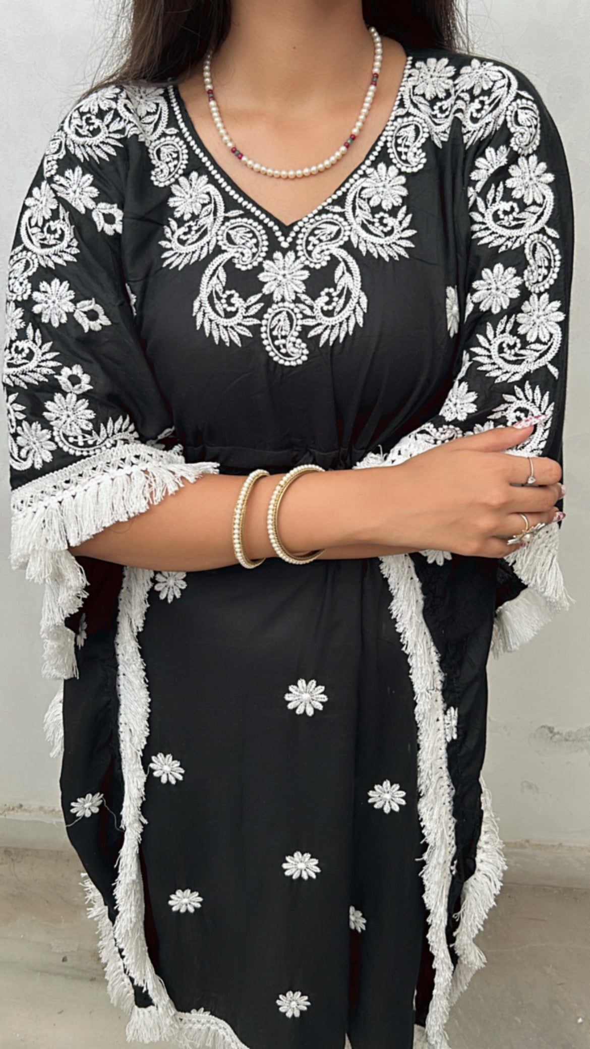 Sarvari Chikankari Kaftan