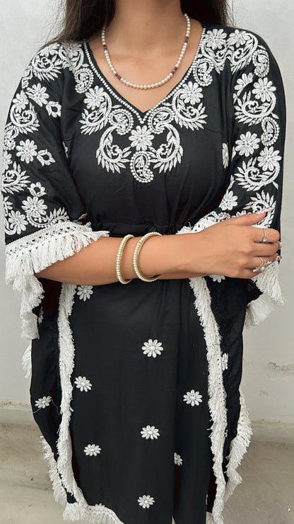 Sarvari Chikankari Kaftan