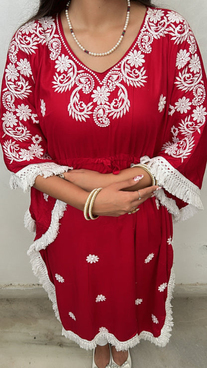Sarvari Chikankari Kaftan