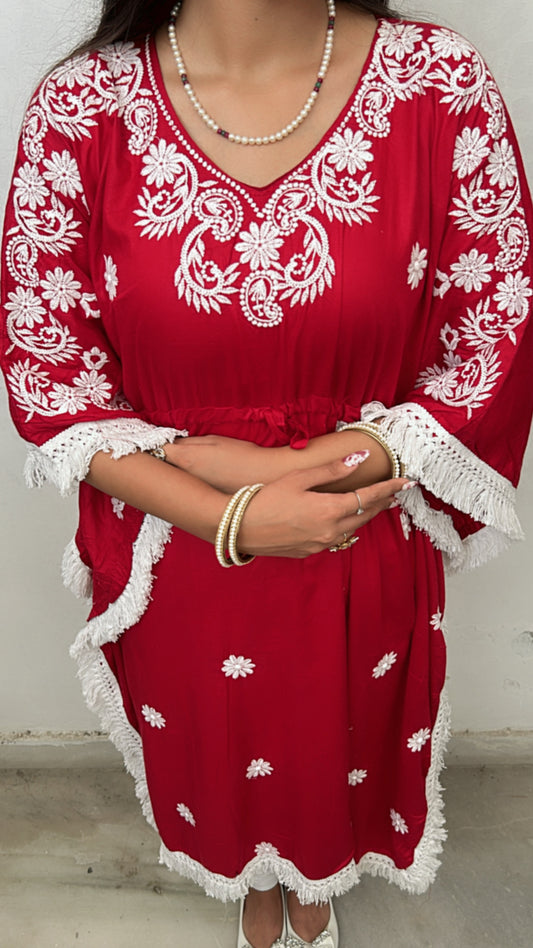 Sarvari Chikankari Kaftan