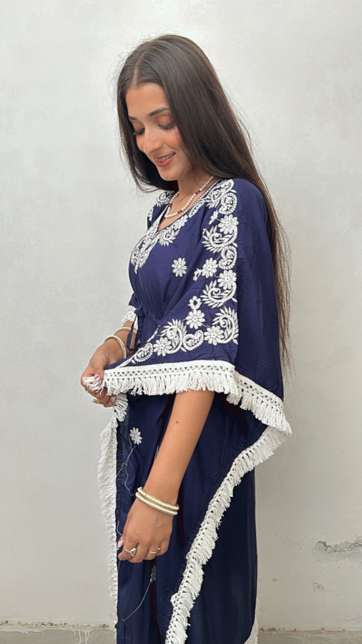 Sarvari Chikankari Kaftan