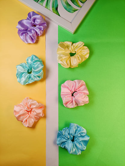 Silk Scrunchies - Set Of 6