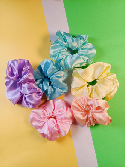 Silk Scrunchies - Set Of 6