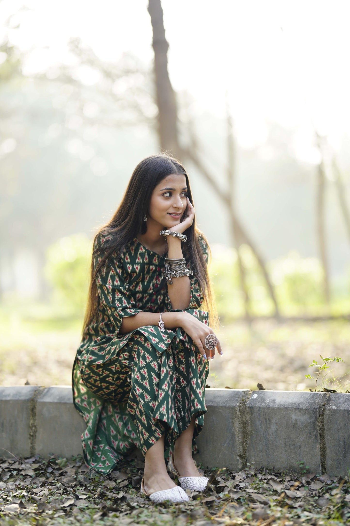 Printed Varnari Elite Green White Combo