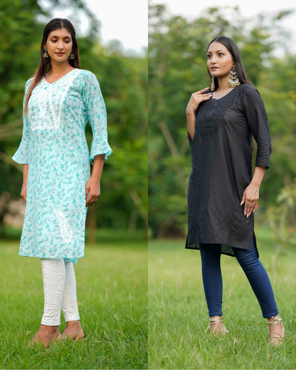 Black & Blue Chikankari Combo