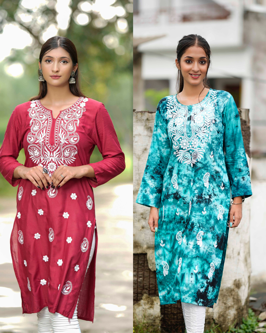 Clarlet Chikankari Kurta Combo