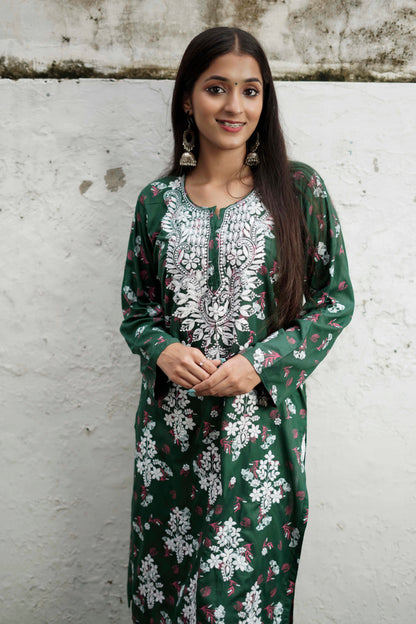 Green & Blue Aura Chikankari Combo