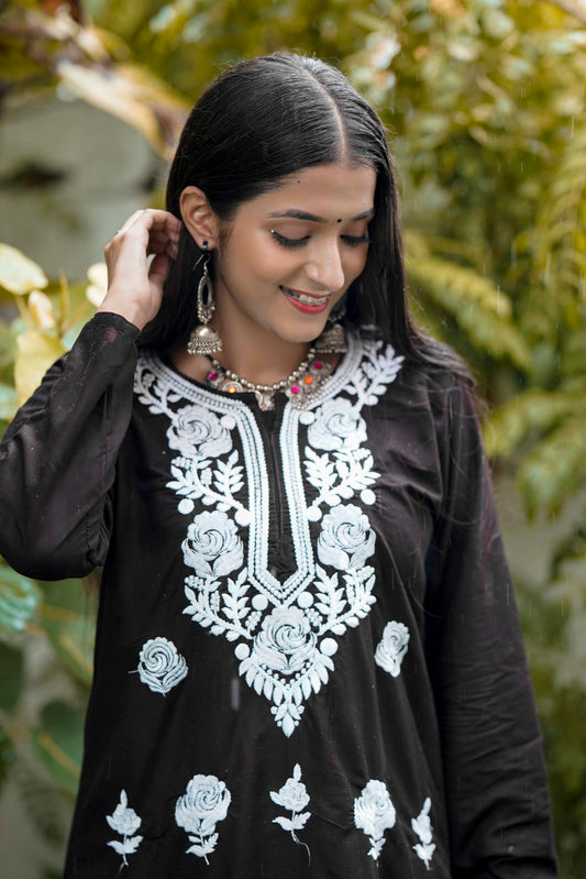 LUCKHNAVI CHIKANKARI SARVARI MODAL CO-ORD SET