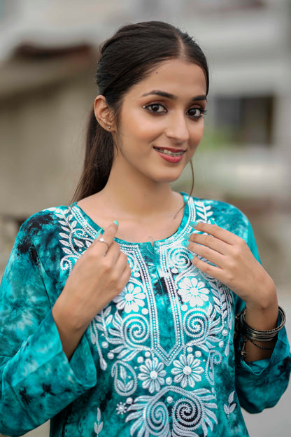 Pink & Sea Green Chikankari Combo